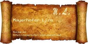 Mayerhofer Liza névjegykártya